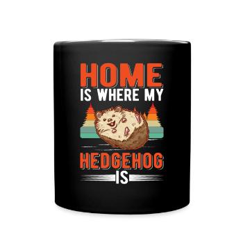 Home is where my hedgehog is - Full Colour Mug - black - Front