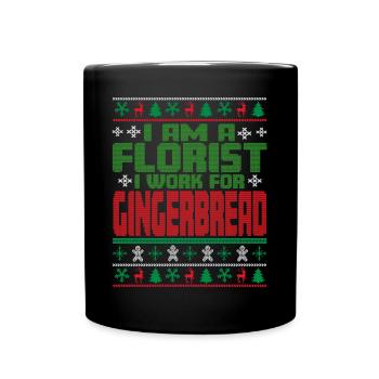 Florist Christmas Saying - Full Colour Mug - black - Front