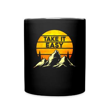 Take It Easy Camping - Full Colour Mug - black - Front