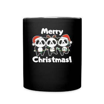 Panda Noël Animaux Pandas Joyeux Noël - Mug uni - noir - Devant
