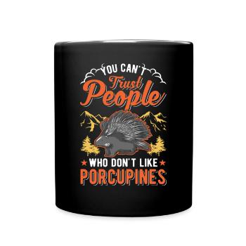 Porcupine lover Porcupine - Full Colour Mug - black - Front