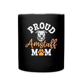 American Staffordshire Bull Terrier Staffy Dog - Full Colour Mug - black - Front