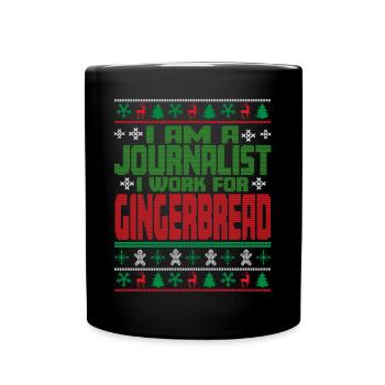 Journalist Christmas Quote - Full Colour Mug - black - Front