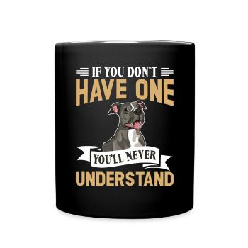 American Staffordshire Bull Terrier Staffy Dog - Full Colour Mug - black - Front