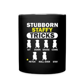 American Staffordshire Bull Terrier Staffy Dog - Full Colour Mug - black - Front