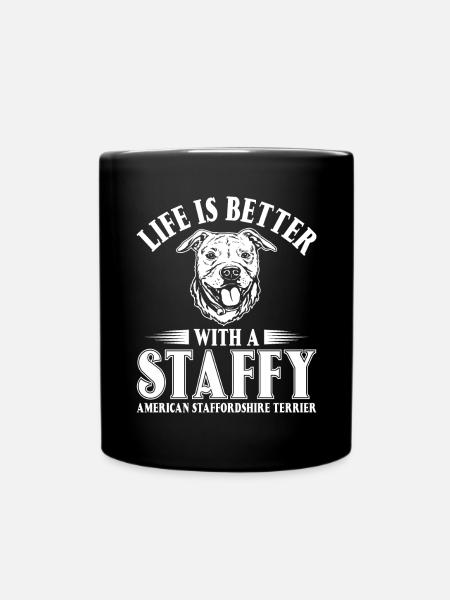 American Staffordshire Bull Terrier Staffy Dog - Mug uni - noir