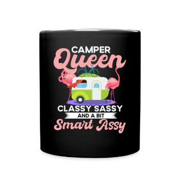 Camper Queen Classy Sassy And A Bit Smart Assy - Tasse einfarbig - Schwarz - Vorne
