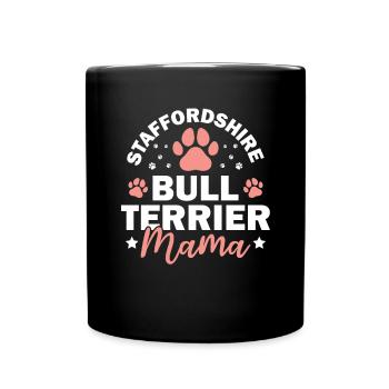 American Staffordshire Bull Terrier Staffy Dog - Full Colour Mug - black - Front
