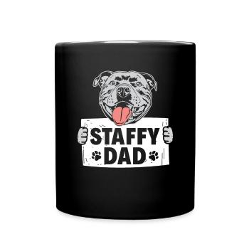 American Staffordshire Bull Terrier Staffy Dog - Full Colour Mug - black - Front