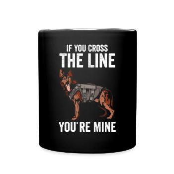 Police Officer Police Dog - Full Colour Mug - black - Front