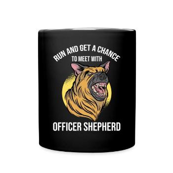 Police Officer Police Dog - Full Colour Mug - black - Front