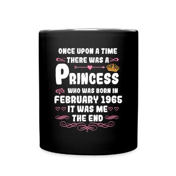 Il était une fois une princesse. Naissance en février 1965 - Mug uni - noir - Devant