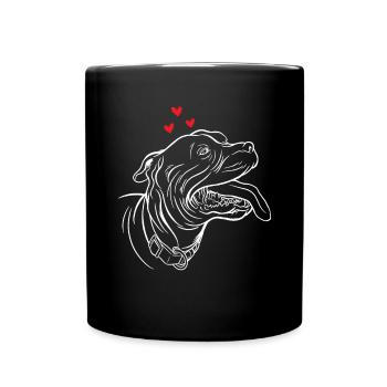 American Staffordshire Bull Terrier Staffy Dog - Full Colour Mug - black - Front