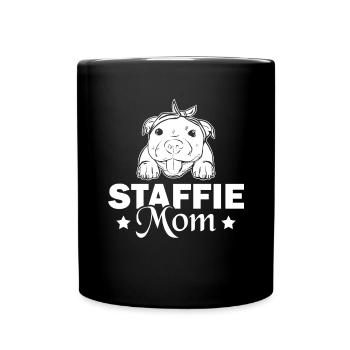 American Staffordshire Bull Terrier Staffy Dog - Full Colour Mug - black - Front