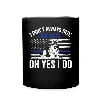 Police Officer Police Dog - Full Colour Mug - black - Front
