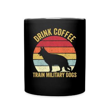 Militärischer Hundetrainer Kaffee trinken Vinta - Tasse einfarbig - Schwarz - Vorne