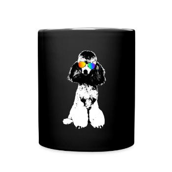 Caniche Chien avec Rainbow LGBTQ Lunettes de soleil Chiens - Mug uni - noir - Devant