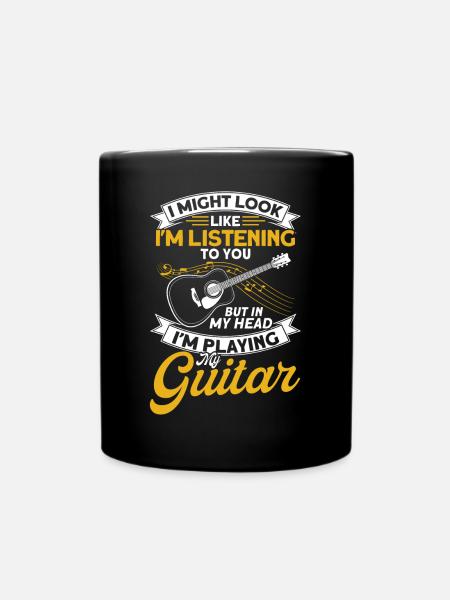 I Might Look Like Im Listening To you Guitar - Tasse einfarbig - Schwarz