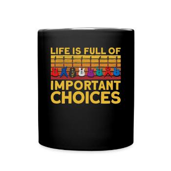 Gitarren Retro - Tasse einfarbig - Schwarz - Vorne