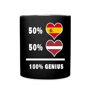 Latvia and Spain genius / gift - Full Colour Mug - black - Front