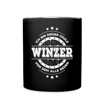 Winzer Kollegen Geburtstag Weinbauer Geschenk - Tasse einfarbig - Schwarz - Vorne