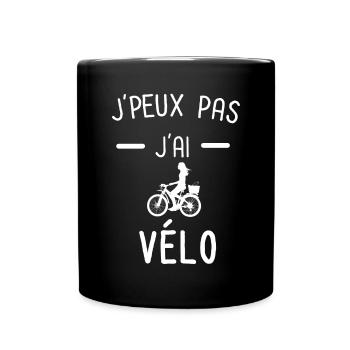 je peux pas j'ai vélo femme - Mug uni - noir - Devant