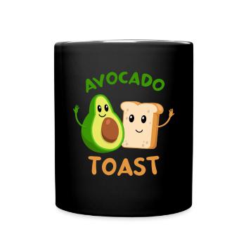 Avocado Toast Superfood Breakfast, Bread - Full Colour Mug - black - Front