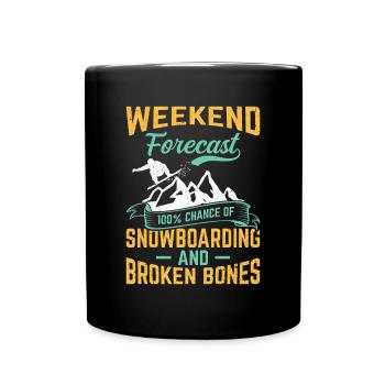 Snowboard fahren Snowboarding Winterurlaub - Tasse einfarbig - Schwarz - Vorne