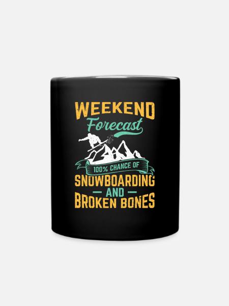 Snowboard fahren Snowboarding Winterurlaub - Tasse einfarbig - Schwarz