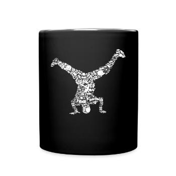 Breakdance Breakdancer Herren Kinder Jungen - Tasse einfarbig - Schwarz - Vorne