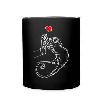 Caméléon Lézard Caméléon Dames Enfants - Mug uni - noir - Devant