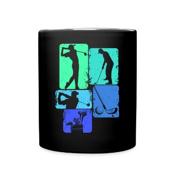 Golf Golfer Golfspieler Kinder Jungen - Tasse einfarbig - Schwarz - Vorne