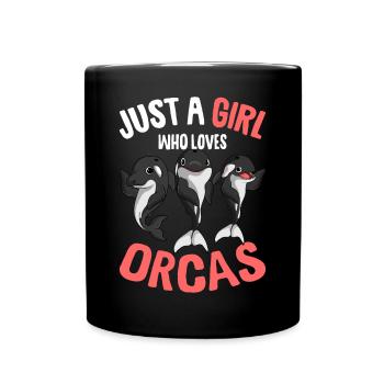 Orca Mädchen - Tasse einfarbig - Schwarz - Vorne