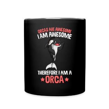 Orca Wal - Tasse einfarbig - Schwarz - Vorne