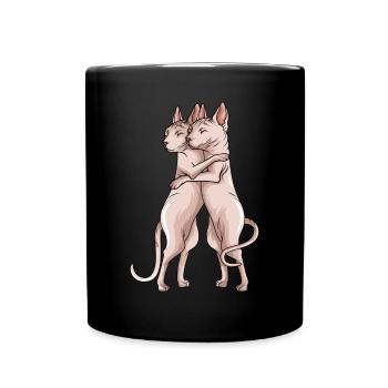 Sphynx Katze Sphinx Nacktkatze - Tasse einfarbig - Schwarz - Vorne