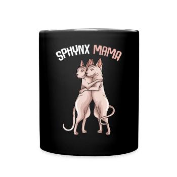 Sphynx Mama Katze Sphinx Nacktkatze Katzen - Tasse einfarbig - Schwarz - Vorne