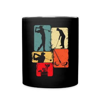 Golf Golfer Golfspieler Kinder Jungen - Tasse einfarbig - Schwarz - Vorne