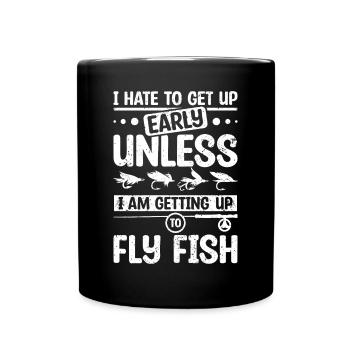 Drôle de lever pour la pêche à la mouche - Mug uni - noir - Devant