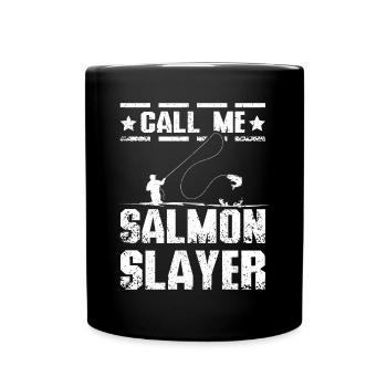 Call me salmon slayer - Full Colour Mug - black - Front