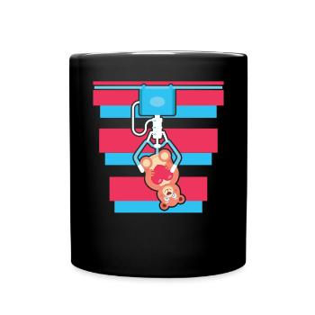 Cute Claw Machine Teddy Bear - Full Colour Mug - black - Front
