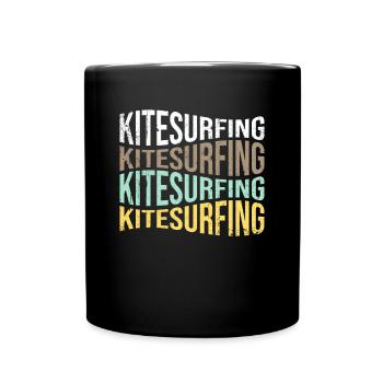 kite surfen - Tasse einfarbig - Schwarz - Vorne