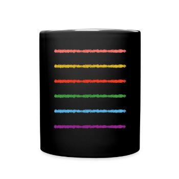 Crayon Lines Simple Artwork - Full Colour Mug - black - Front