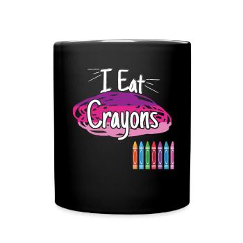 I Eat Crayons - Full Colour Mug - black - Front