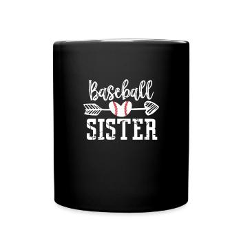 Soeur de baseball - Mug uni - noir - Devant