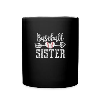 Baseball Sister Brother Siblings Gift - Full Colour Mug - black - Front
