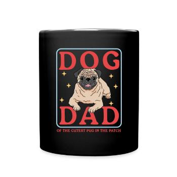 Mops Dad Hundebesitzer Hundeliebhaber Geschenk - Tasse einfarbig - Schwarz - Vorne