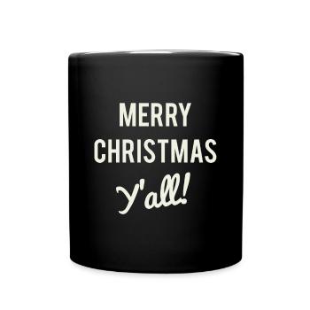 Frohe Weihnachten ihr alle - Tasse einfarbig - Schwarz - Vorne