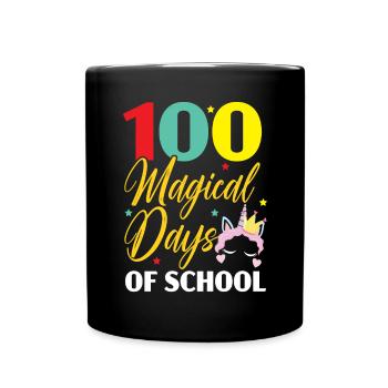 100 Magical Of Days Of School Unicorn Lover - Full Colour Mug - black - Front