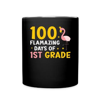 100 jours Flamazing d’élève de 1ère année Flamingo - Mug uni - noir - Devant