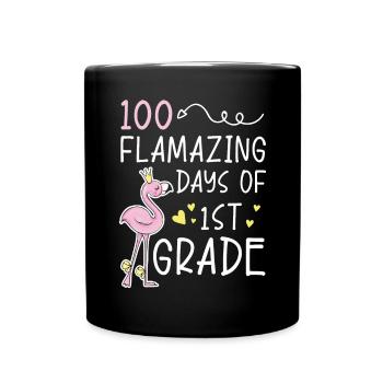 100 jours Flamazing d’élève de 1ère année Flamingo - Mug uni - noir - Devant